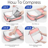 Compression Packing Cube Bags for Travel 3 pcs Set Space Saving Luggage Storage Organizer