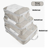 Compression Packing Cube Bags for Travel 3 pcs Set Space Saving Luggage Storage Organizer