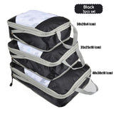 Compression Packing Cube Bags for Travel 3 pcs Set Space Saving Luggage Storage Organizer