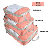 Compression Packing Cube Bags for Travel 3 pcs Set Space Saving Luggage Storage Organizer