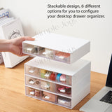 Stackable Drawer Organizer Storage Box For Desk Stationery Cosmetic Desktop