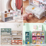 Stackable Drawer Organizer Storage Box For Desk Stationery Cosmetic Desktop