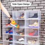 Stackable Solid Clear Shoe Box Storage Container Organizer