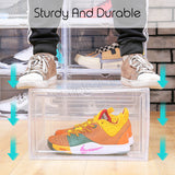 Stackable Solid Clear Shoe Box Storage Container Organizer