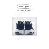 Stackable Solid Clear Shoe Box Storage Container Organizer