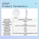 10000mAh Long Lasting Motion Sensor Ceiling Light Large Battery Capacity For Kitchen Bathroom Toilet Walk-in Wardrobe