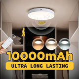 10000mAh Long Lasting Motion Sensor Ceiling Light Large Battery Capacity For Kitchen Bathroom Toilet Walk-in Wardrobe
