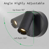 Magnetic LED Wall Light Reading Light with Touch & Remote Control – 360° Adjustable, 3 Color Modes