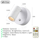 Magnetic LED Wall Light Reading Light with Touch & Remote Control – 360° Adjustable, 3 Color Modes