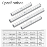 Motion Sensor 3-Color LED Light Stick Night Lamp USB Rechargeable