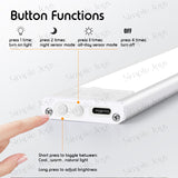 Motion Sensor LED Light Night Lamp USB Rechargeable Built-in Magnet for Closet/Cabinet/Stairs/Wardrobe/Kitchen/Bed