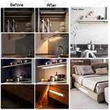 Motion Sensor LED Light Night Lamp USB Rechargeable Built-in Magnet for Closet/Cabinet/Stairs/Wardrobe/Kitchen/Bed