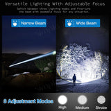 High Power Laser LED Flashlight Torch Light 500m Range With Built-in Power Bank & Smart Digital Display