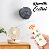 Hanging Wall Fan USB Rechargeable With Auto Oscillation / Remote Control / Night Light For Desk