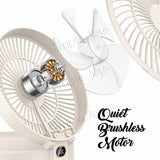 Hanging Wall Fan USB Rechargeable With Auto Oscillation / Remote Control / Night Light For Desk