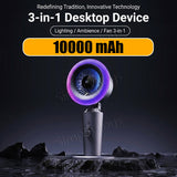 10000mAh Table Fan 100 Speed With Lights Auto Oscillating Fan