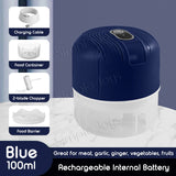 Portable Electric Garlic Chopper Food Shredder Slicer