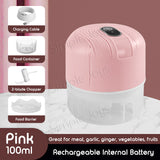 Portable Electric Garlic Chopper Food Shredder Slicer
