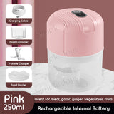 Portable Electric Garlic Chopper Food Shredder Slicer