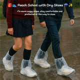 Disposable Waterproof Rain Shoe Covers For Kids & Adults 100% Watertight Extra Thick PE Protectors