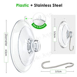 Suction Cup Hooks Clear PVC Suction Cups with Metal Hooks For Kitchen Or Bathroom