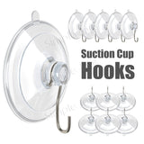 Suction Cup Hooks Clear PVC Suction Cups with Metal Hooks For Kitchen Or Bathroom