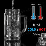 Double Wall Glass Mug With Lid And Strainer