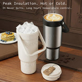 Ceramic Thermal Tumbler With Handle Water Bottle That Fits Most Cup Holder
