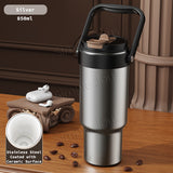 Ceramic Thermal Tumbler With Handle Water Bottle That Fits Most Cup Holder