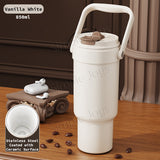 Ceramic Thermal Tumbler With Handle Water Bottle That Fits Most Cup Holder