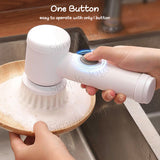 Electric Spinning Cleaning Brush with 5 Interchangeable Heads – Rechargeable Waterproof Multi-Surface Scrubber for Home & Kitchen