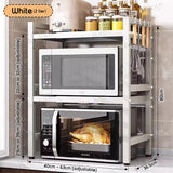 Microwave Rack With Adjustable Length and Height Kitchen Storage Oven Shelf
