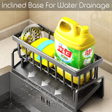 Sponge Holder For Kitchen Sink With Towel Hanger Bar Detergent Rack