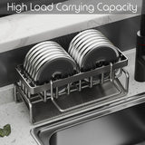 Sponge Holder For Kitchen Sink With Towel Hanger Bar Detergent Rack