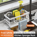 Sponge Holder For Kitchen Sink With Towel Hanger Bar Detergent Rack