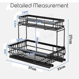 2-Tier Pull-out Kitchen Cabinet Organizer Storage