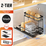 2-Tier Pull-out Kitchen Cabinet Organizer Storage