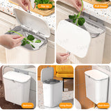 Hanging Kitchen Trash Rubbish Bin Dustbin With Cover For Cabinet Door