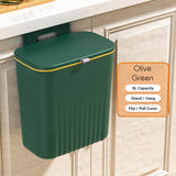 Hanging Kitchen Trash Rubbish Bin Dustbin With Cover For Cabinet Door