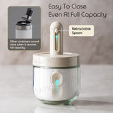 Condiment Container Glass Spice Seasoning Jars with Retractable Spoon