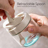Condiment Container Glass Spice Seasoning Jars with Retractable Spoon