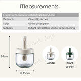 Condiment Container Glass Spice Seasoning Jars with Retractable Spoon