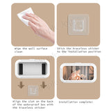 Waterproof Shower Phone Holder Box with 360° Rotation, Anti-Fog Touch Screen No-Drill Adhesive Mount