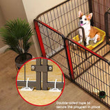 Cat Dog Pet Playpen Metal Fence With Auto Lock Doors For Small/Medium Dogs