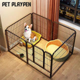 Cat Dog Pet Playpen Metal Fence With Auto Lock Doors For Small/Medium Dogs