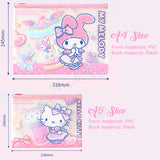 Licensed Sanrio Zip Bag Organizer Mesh Zipper Pouch File Folder A4, A5 Size