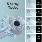 5 Spray Mode Showerhead Shower Head With Filter