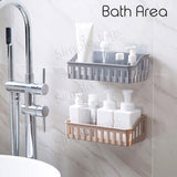 (3pcs Bundle) Bathroom Rack Shelf Shower Caddy Toilet Storage Punch-Free No Drilling Stick-on Design