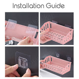 (3pcs Bundle) Bathroom Rack Shelf Shower Caddy Toilet Storage Punch-Free No Drilling Stick-on Design