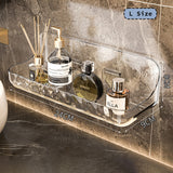 Clear Ripple Toilet Shelf Bathroom Storage Rack Kitchen Organizer Tray Adhesive Mounted No-Drill Required